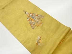 引箔能芸者に扇模様織出し袋帯